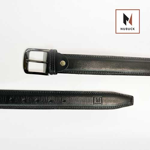 Nubuckhub | Formal Black Leather Belt with High-Quality Pin Buckle