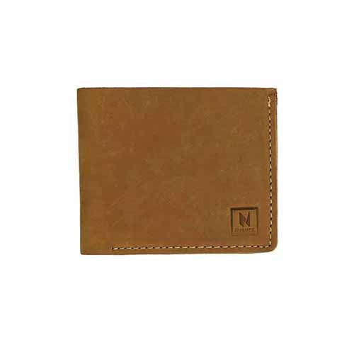 NUBUCK HUB Leather's Light Brown Slim Bi-fold Smart-Leather Men’s Wallet