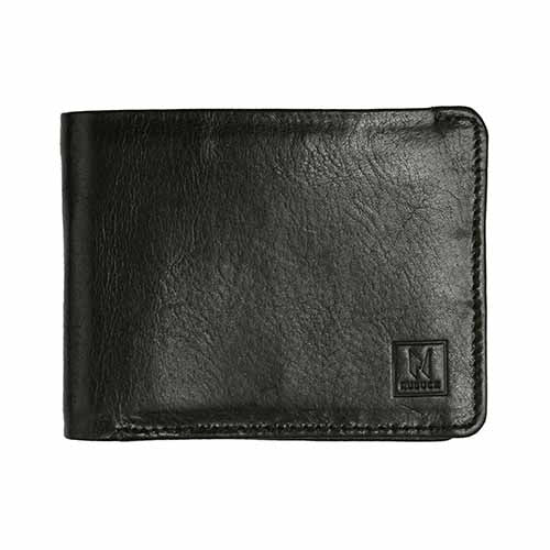 NUBUCK HUB Leather's Glossy Cow Leather Men’s Slim Bi-fold | Brown & Black