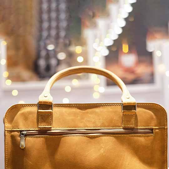 Classy Fawn Leather Laptop Bag - Fits 15” Laptops - Perfect for Work and Travel - Exclusively at Nubuck Hub