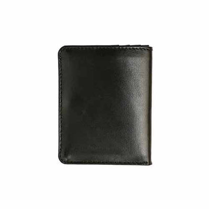 NUBUCK HUB Leather's Black Vertical Slim Bi-fold