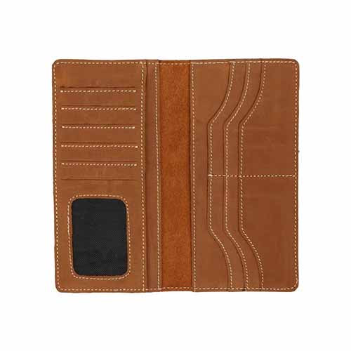 NUBUCK HUB Leather's Light Brown Men's Slim Bi-fold Wallet: Long shape  & Smart Design with Extra Space for Credit Cards and Cash